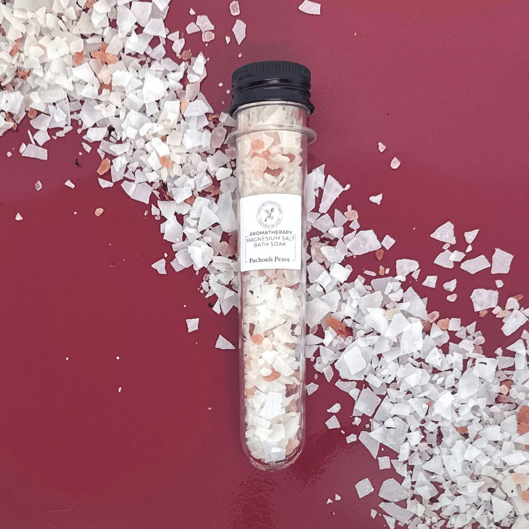 Patchouli Magnesium Bath Salts Tube - Taylor Family Farm - Taylor Family Farm