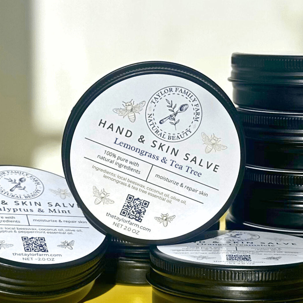 Taylor Family Farm Oxford Skin Care Lemongrass Tea Tree Lotion Bar Salve – Natural, Preservative-Free Skin Moisturizer