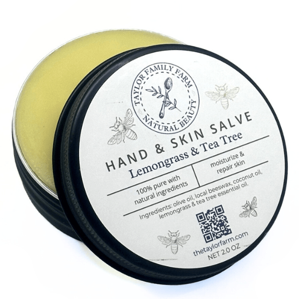 Taylor Family Farm Oxford Skin Care Lemongrass Tea Tree Lotion Bar Salve – Natural, Preservative-Free Skin Moisturizer