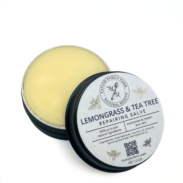 Taylor Family Farm Oxford Skin Care Lemongrass Tea Tree Lotion Bar Salve – Natural, Preservative-Free Skin Moisturizer